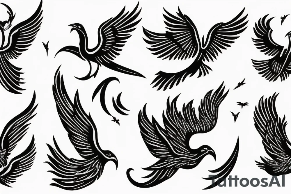 phoenix flying tattoo idea
