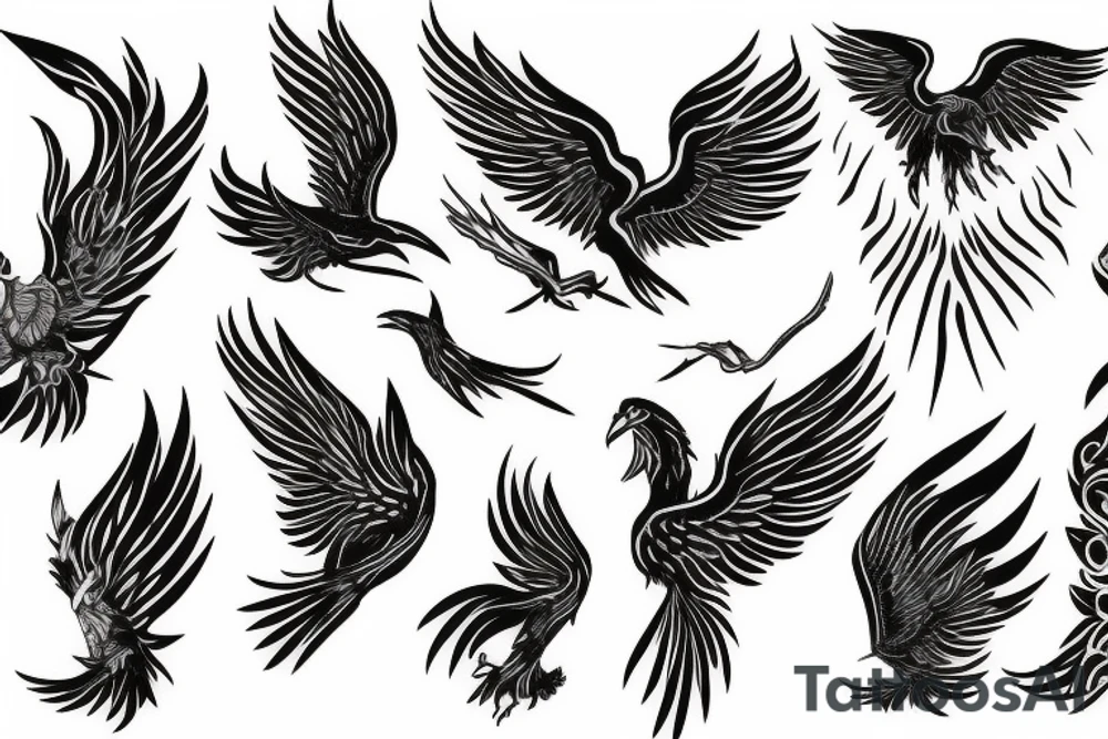 phoenix flying tattoo idea