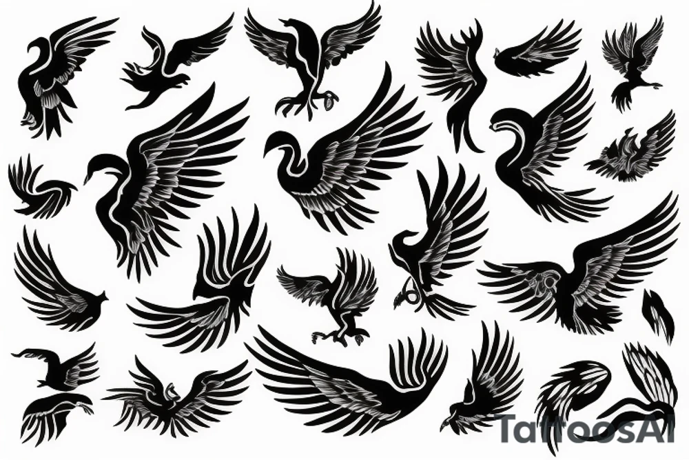 phoenix flying tattoo idea