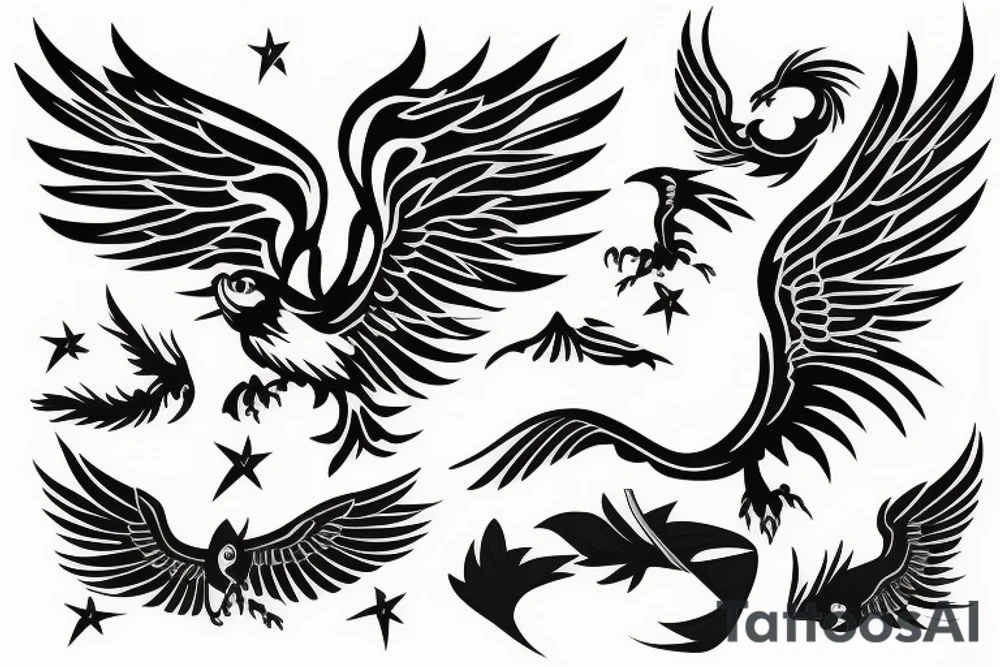 phoenix flying tattoo idea