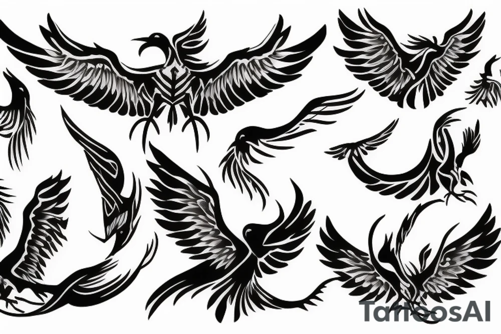 phoenix flying tattoo idea