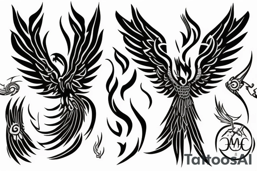 phoenix flying tattoo idea
