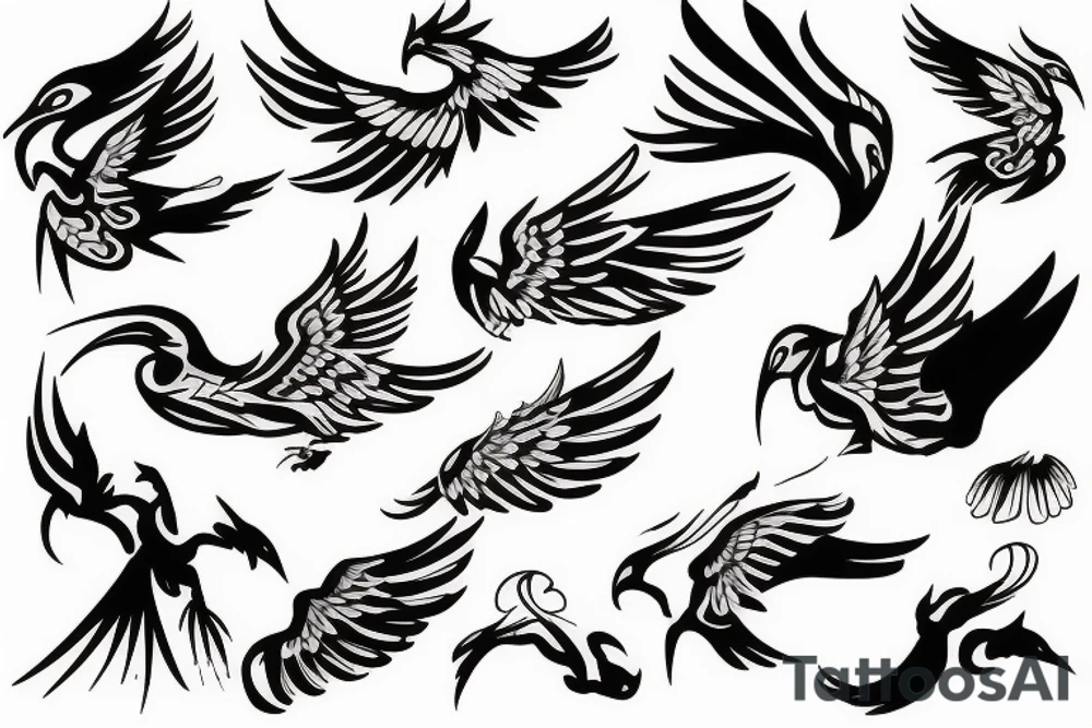phoenix flying tattoo idea