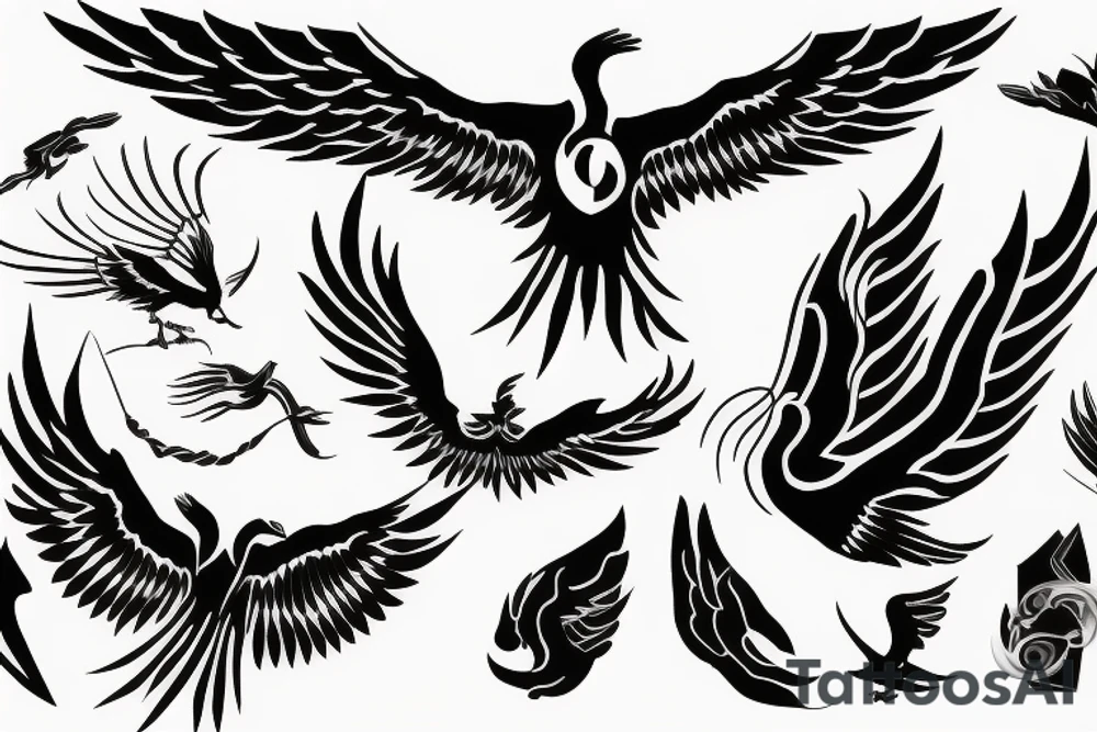 phoenix flying tattoo idea