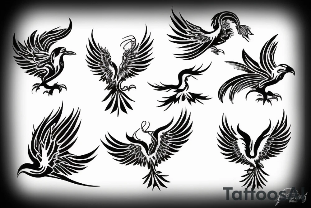 phoenix flying tattoo idea