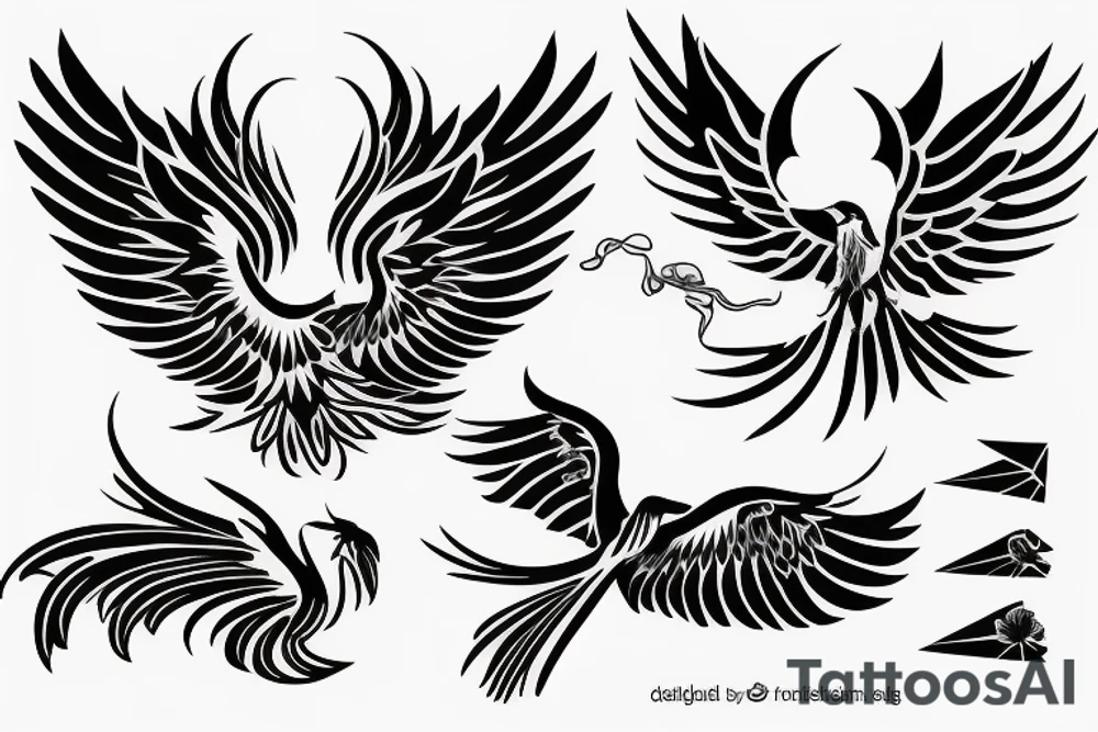 phoenix flying tattoo idea