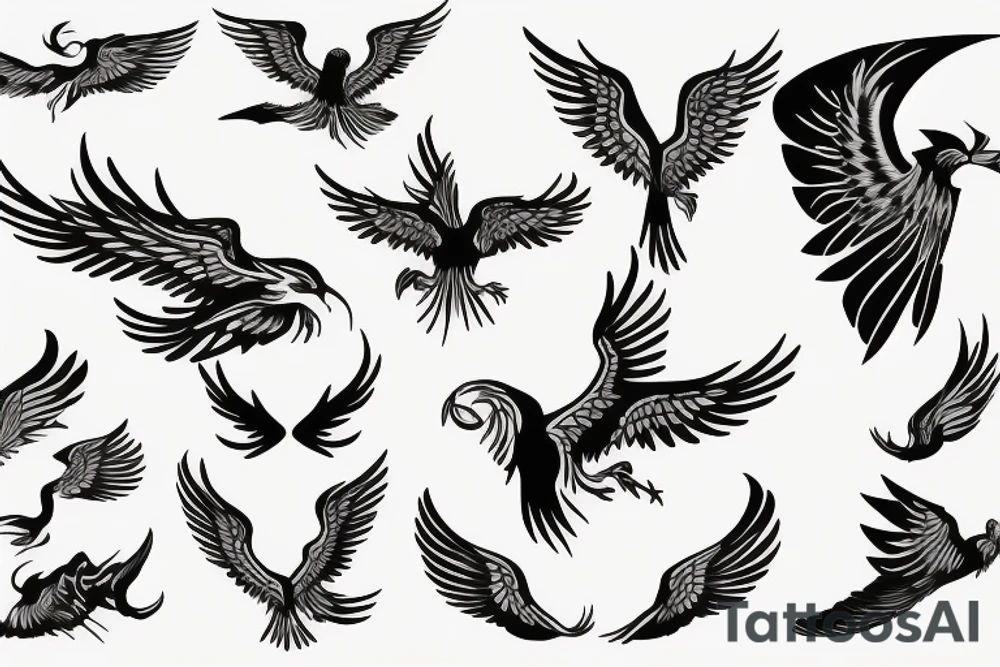 phoenix flying tattoo idea