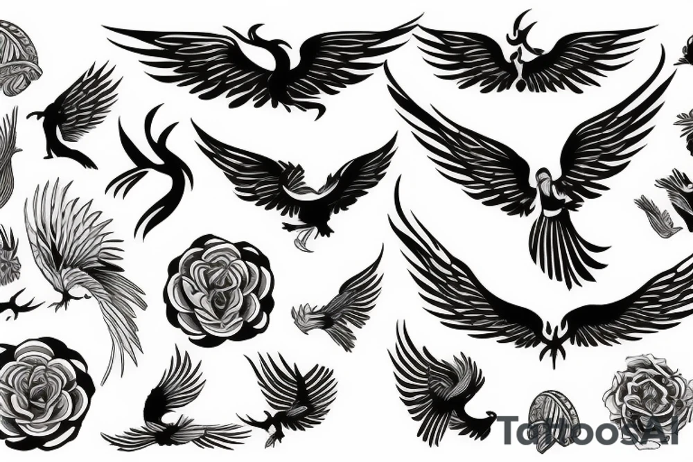 phoenix flying tattoo idea