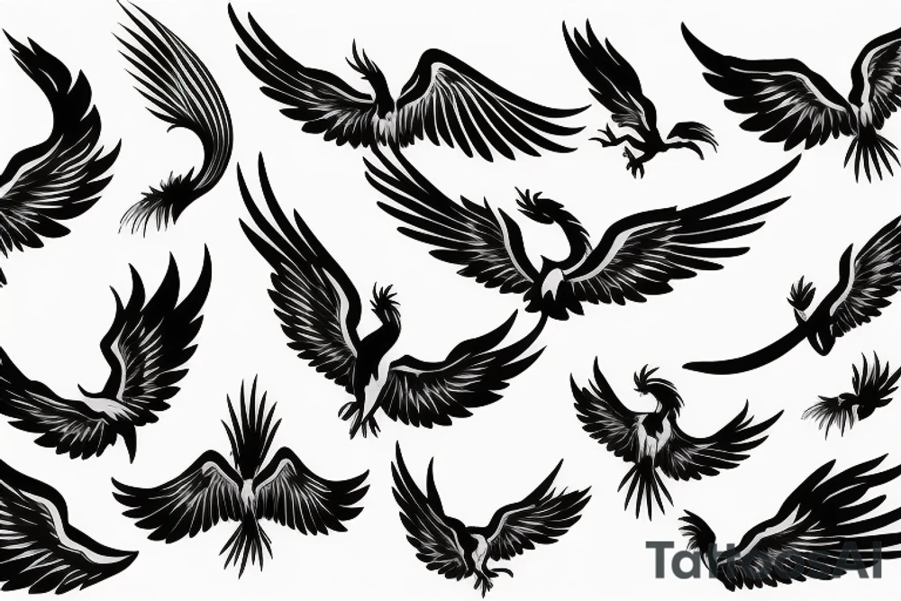 phoenix flying tattoo idea