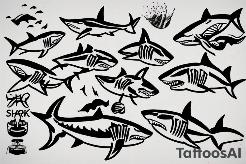 Shark jumping tattoo idea
