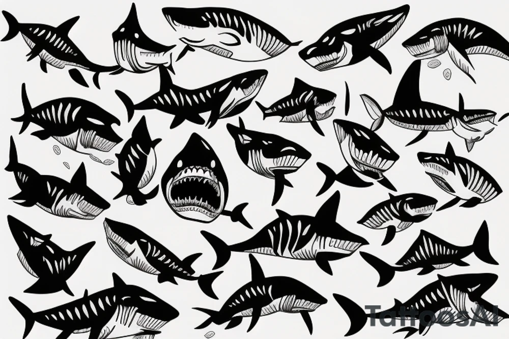 Shark jumping tattoo idea