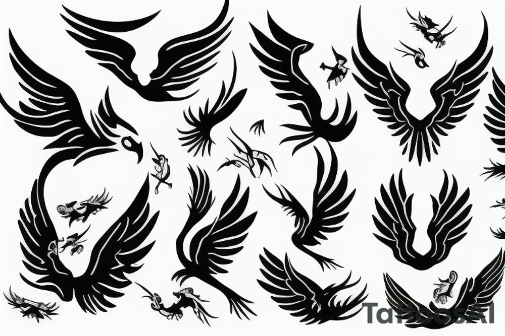 phoenix flying tattoo idea