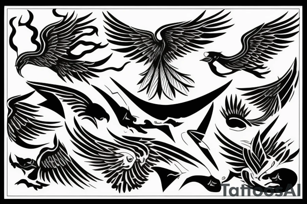 phoenix flying tattoo idea