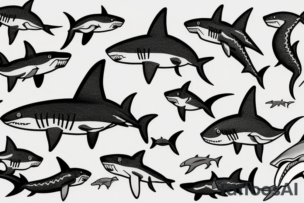 Shark jumping tattoo idea