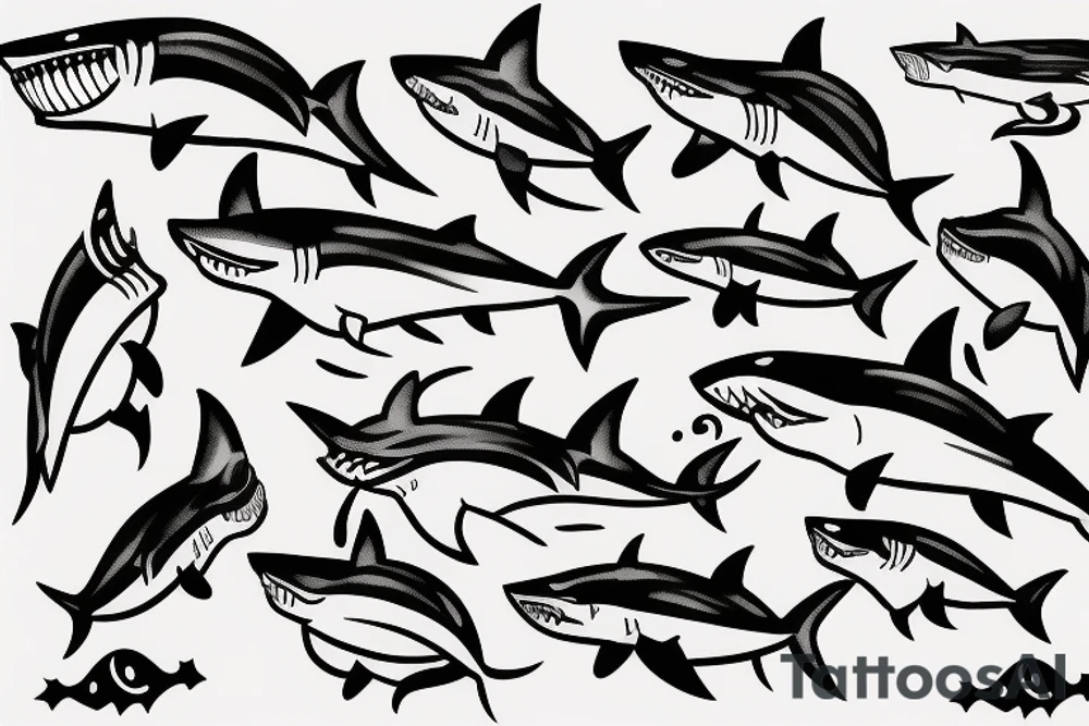 Shark jumping tattoo idea