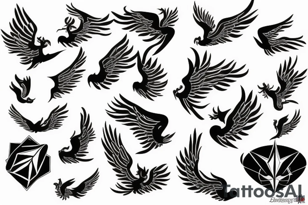phoenix flying tattoo idea