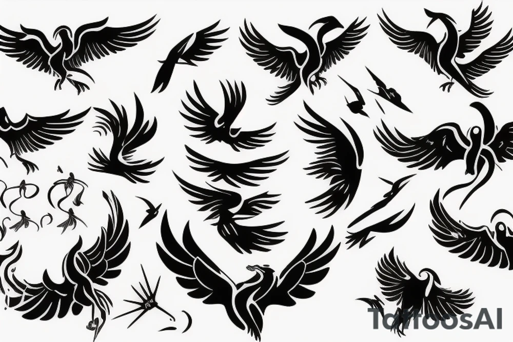 phoenix flying tattoo idea