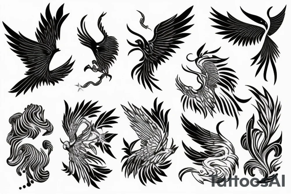 phoenix flying tattoo idea