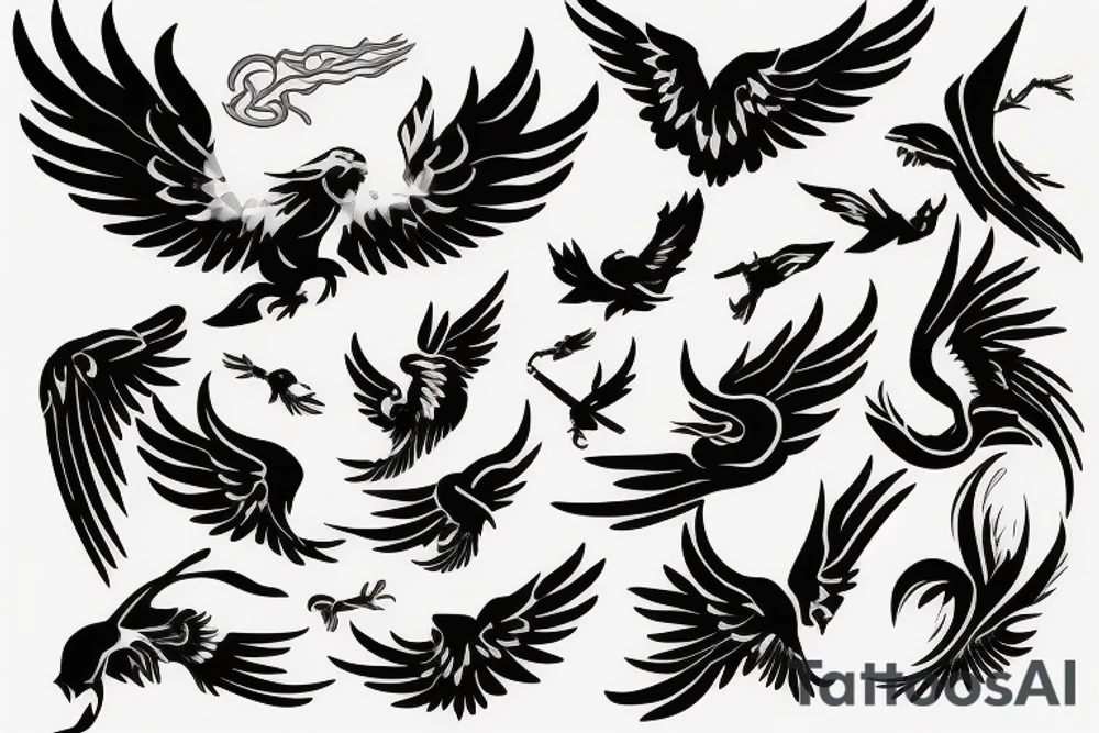 phoenix flying tattoo idea