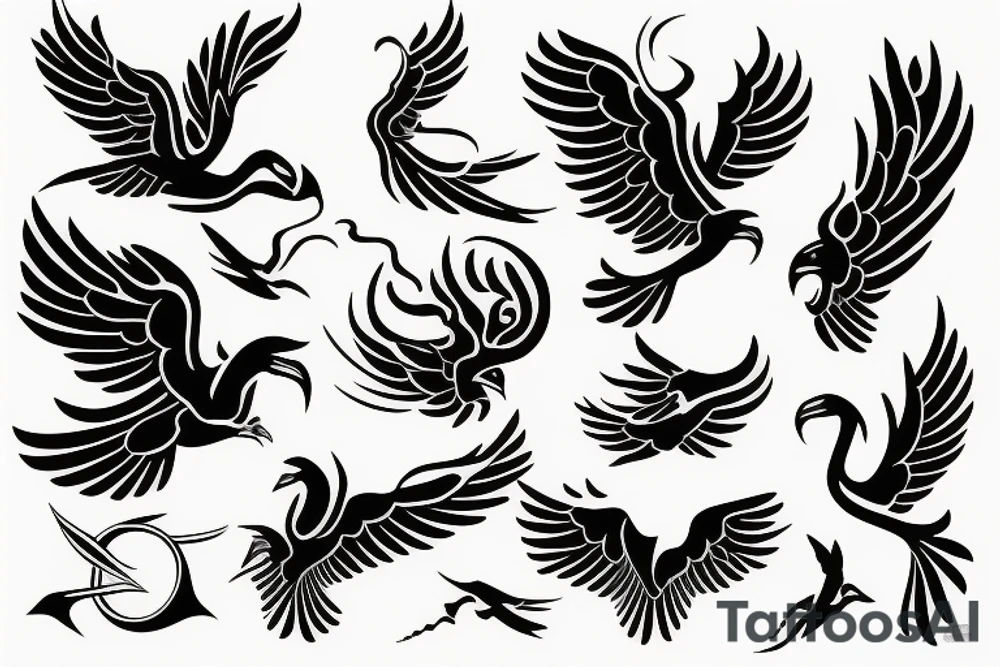 phoenix flying tattoo idea