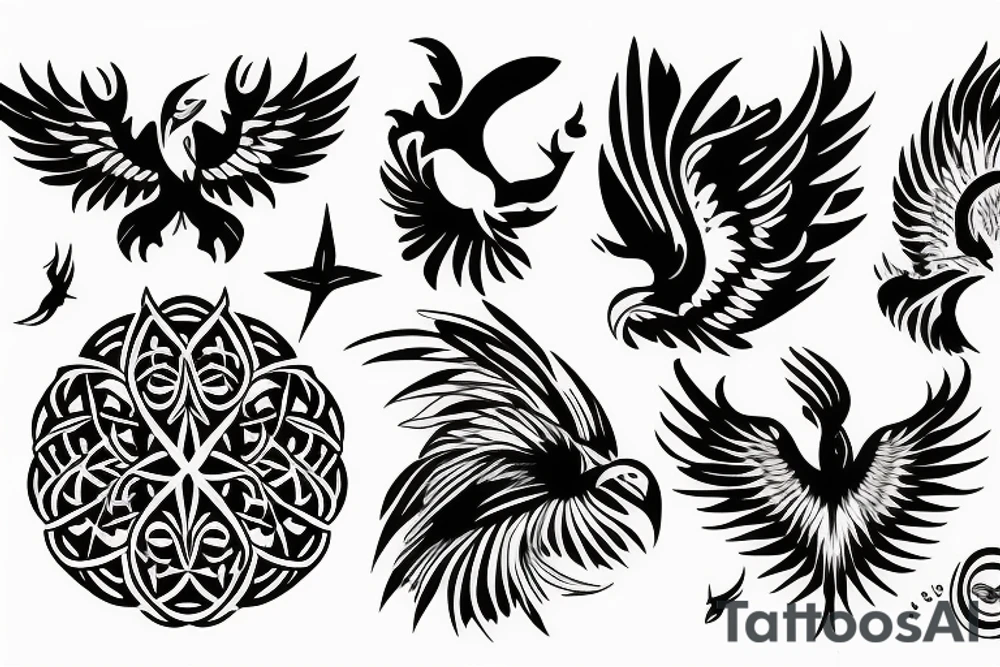 phoenix flying tattoo idea