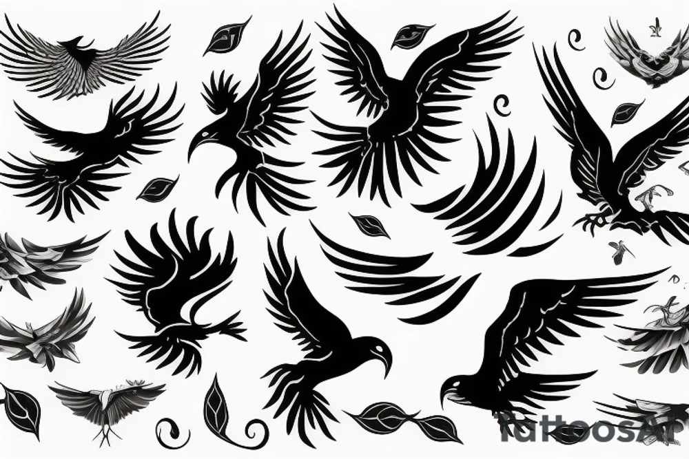 phoenix flying tattoo idea