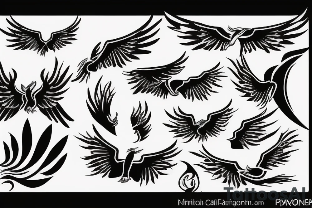 phoenix flying tattoo idea
