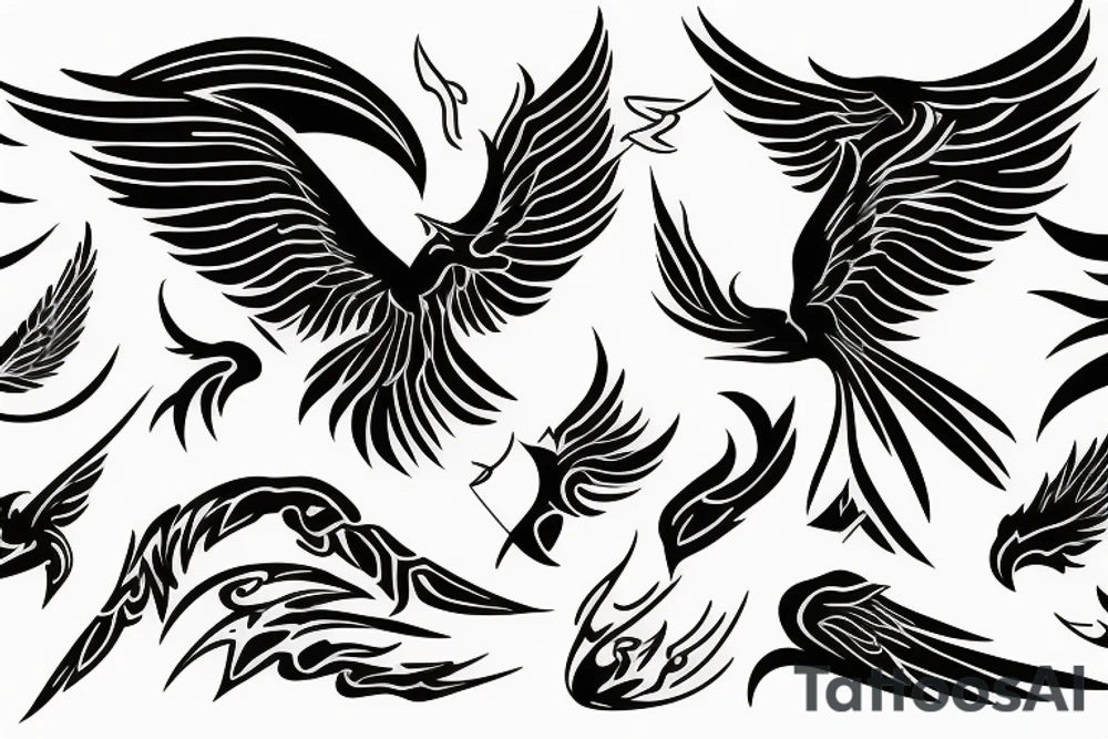 phoenix flying tattoo idea
