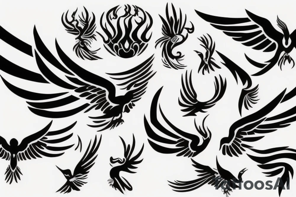phoenix flying tattoo idea