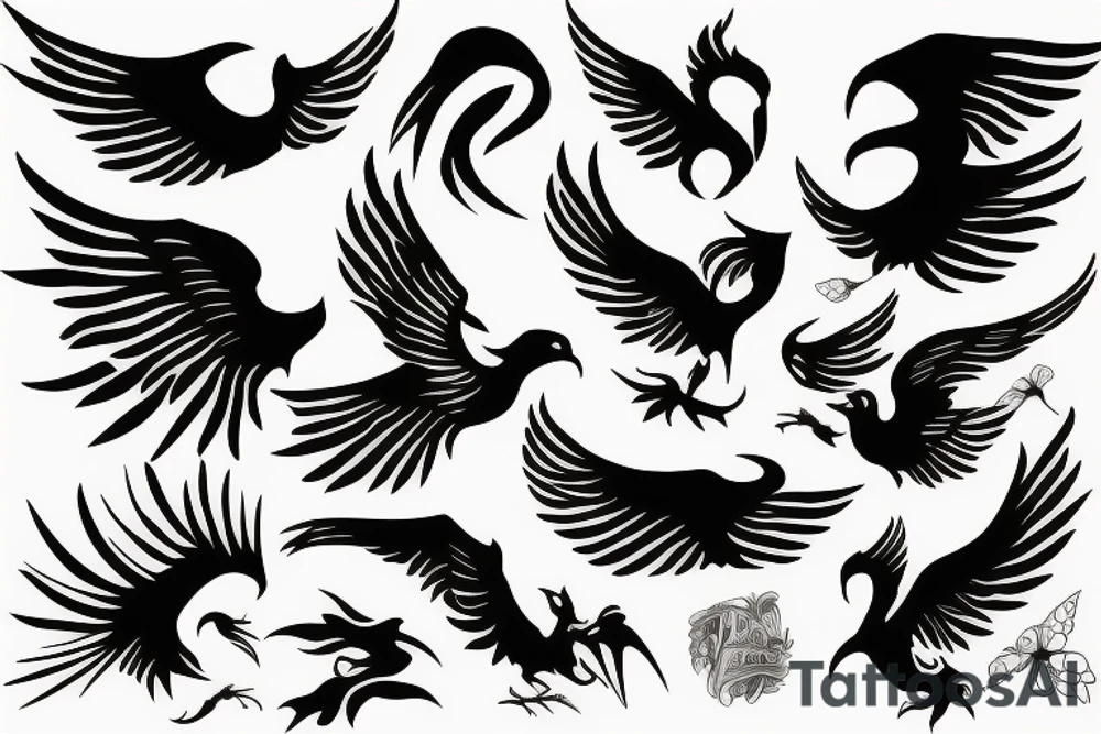 phoenix flying tattoo idea