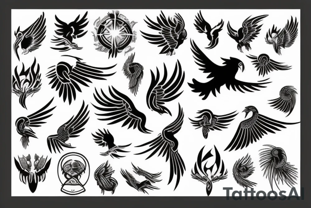 phoenix flying tattoo idea