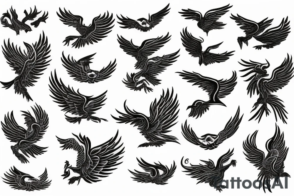 phoenix flying tattoo idea