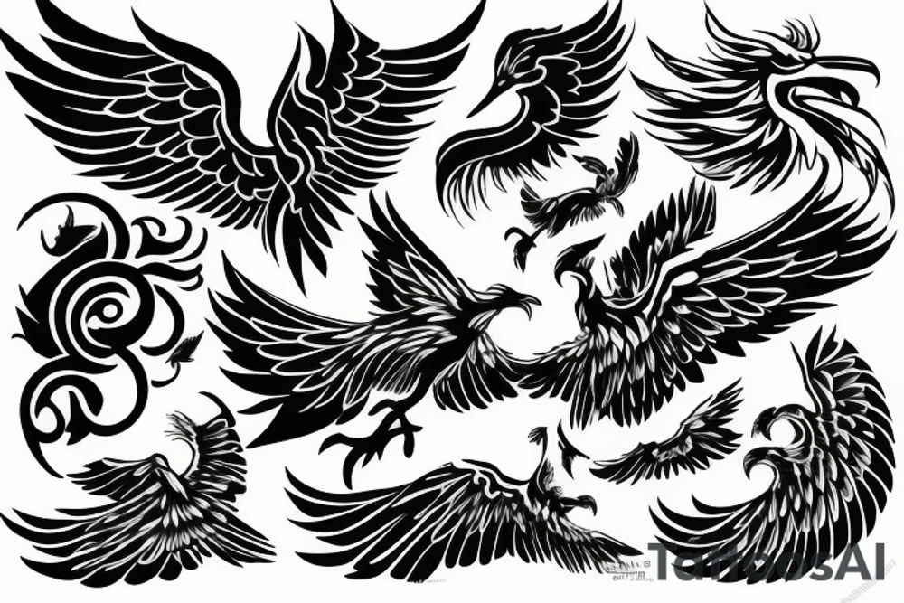 phoenix flying tattoo idea