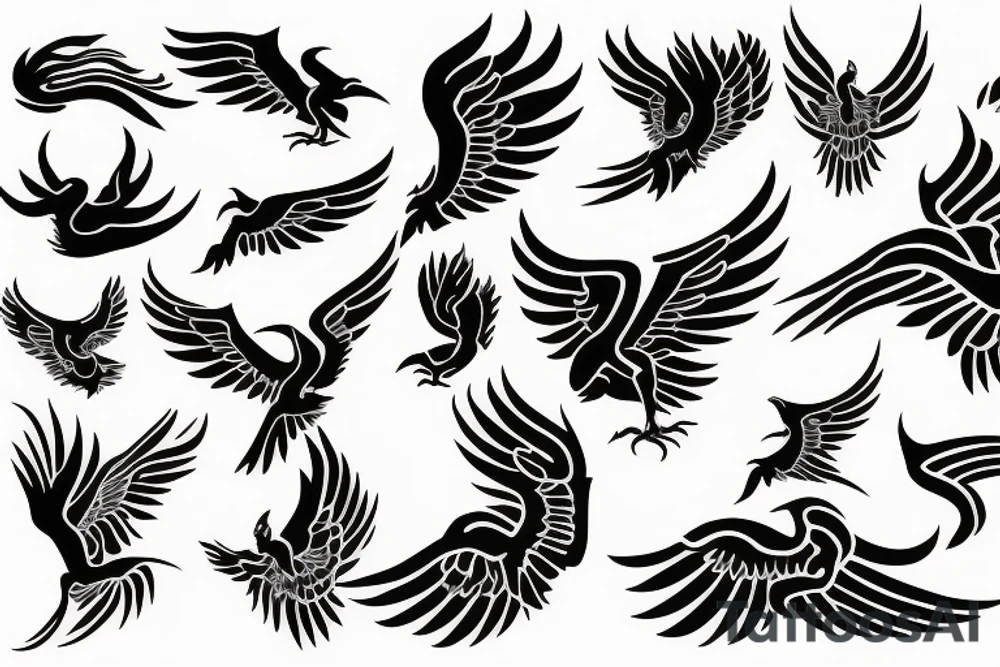 phoenix flying tattoo idea