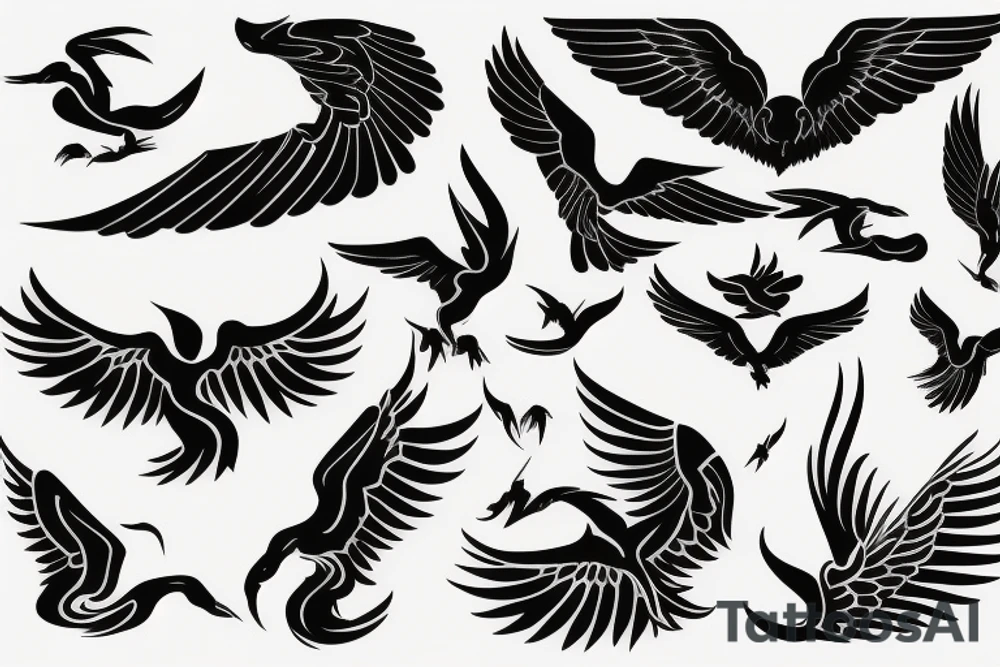 phoenix flying tattoo idea