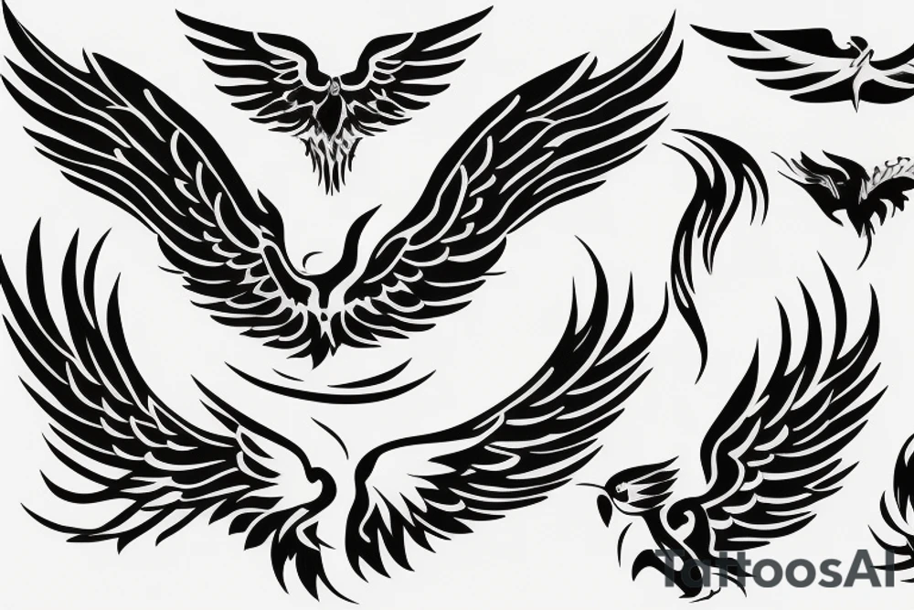 phoenix flying tattoo idea