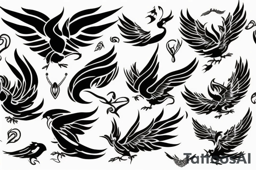 phoenix flying tattoo idea