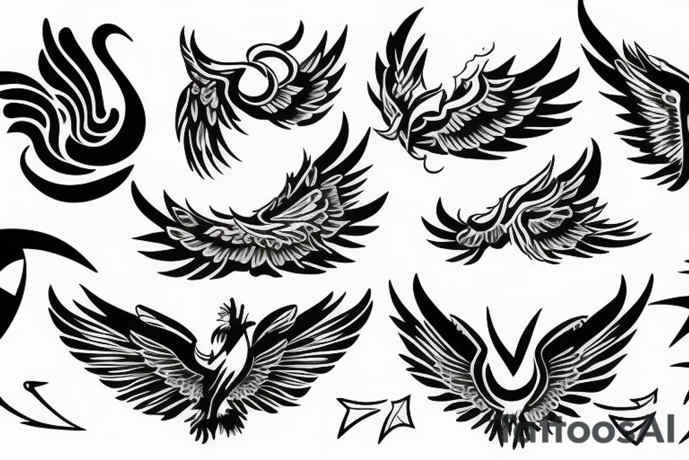 phoenix flying tattoo idea