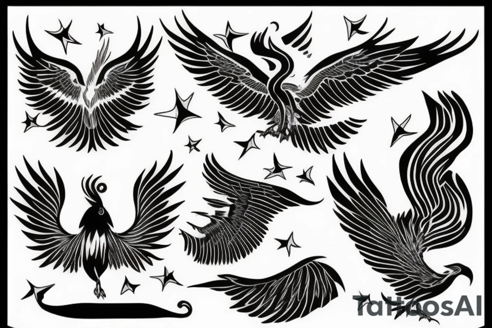 phoenix flying tattoo idea