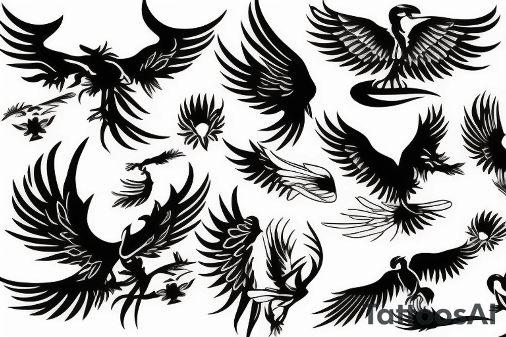 phoenix flying tattoo idea