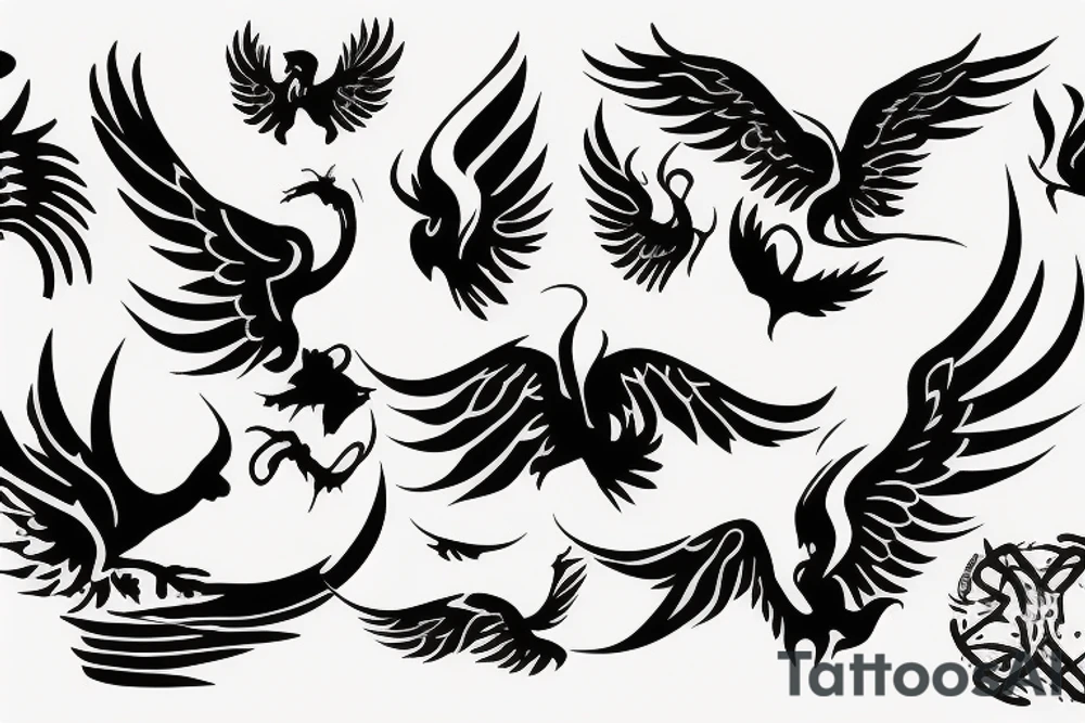 phoenix flying tattoo idea