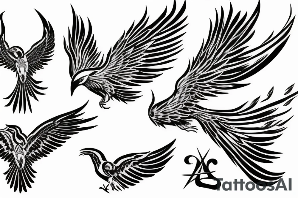 phoenix flying tattoo idea