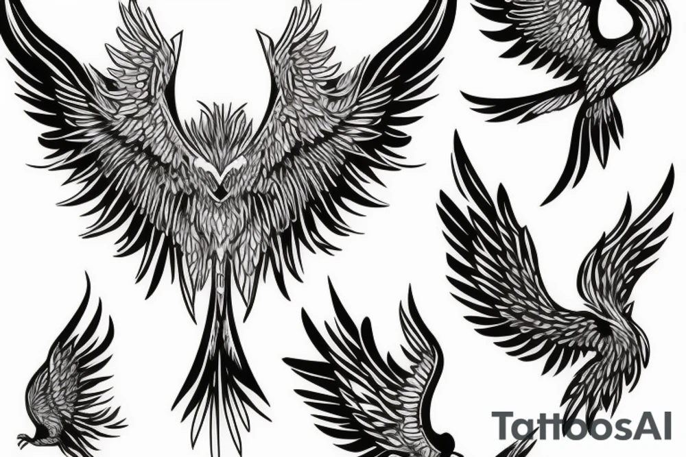 phoenix flying tattoo idea