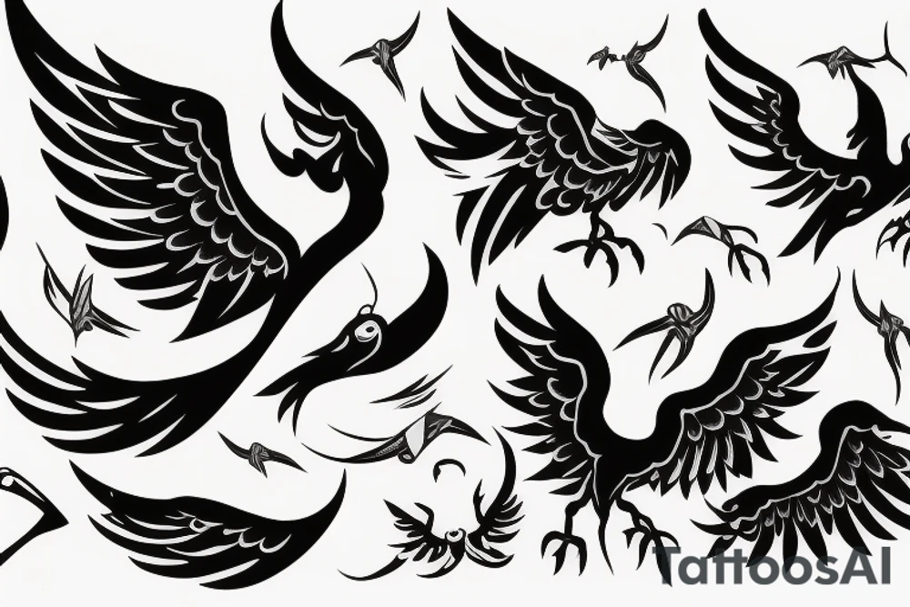 phoenix flying tattoo idea
