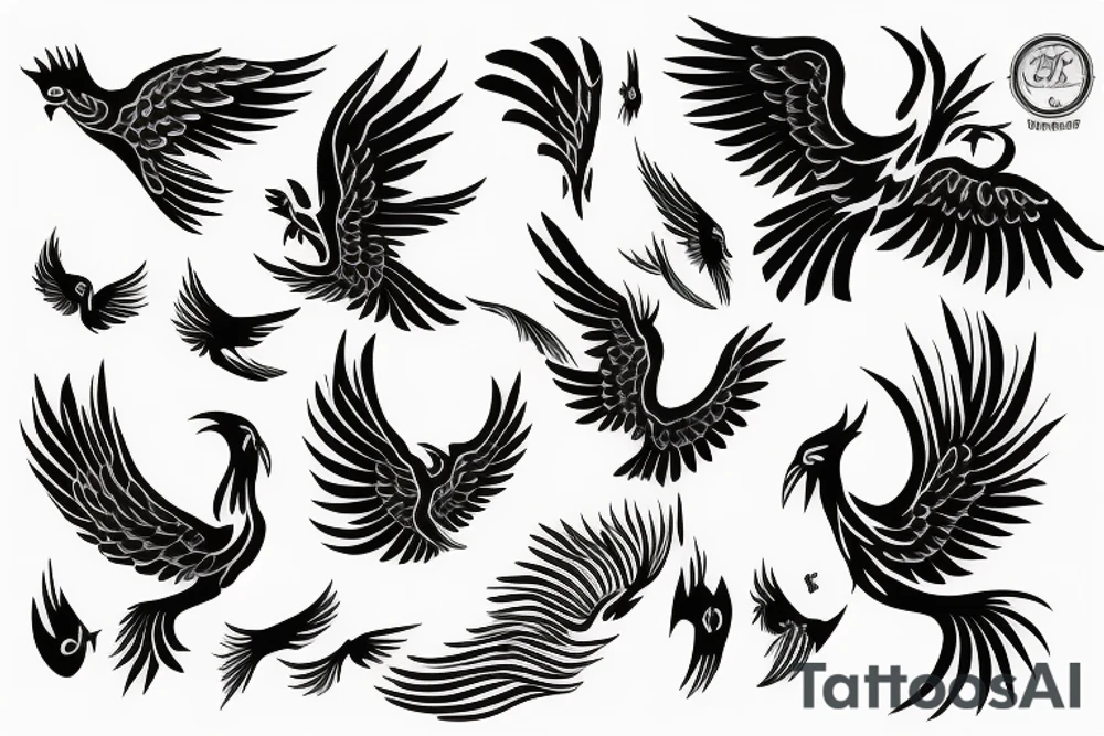 phoenix flying tattoo idea