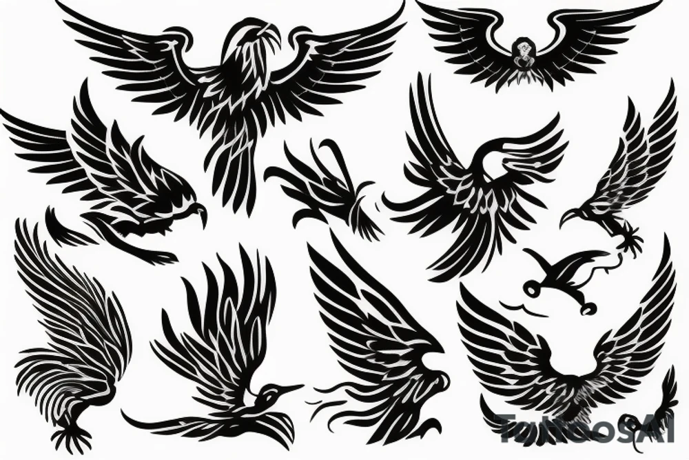 phoenix flying tattoo idea