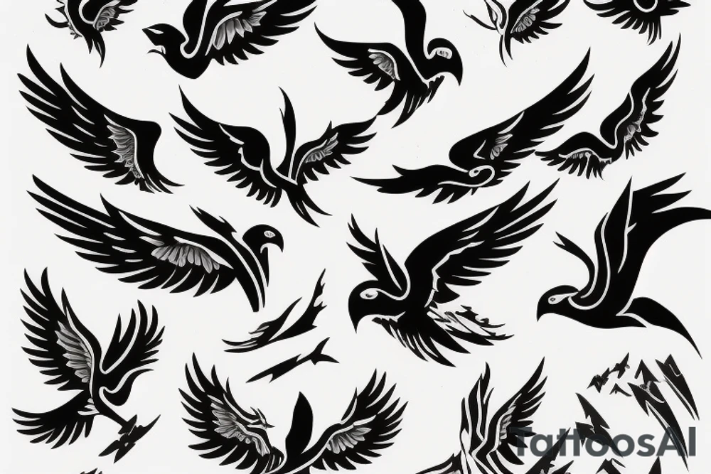 phoenix flying tattoo idea