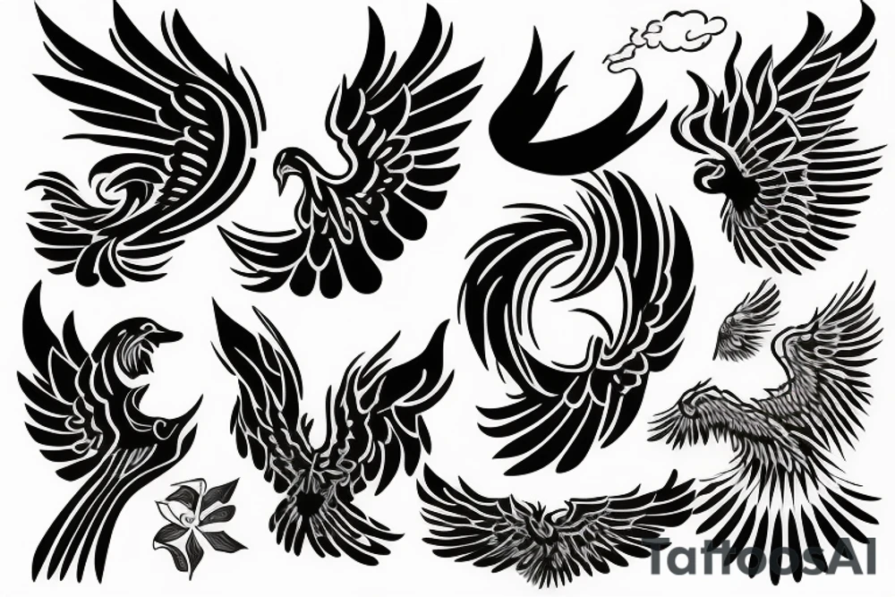 phoenix flying tattoo idea