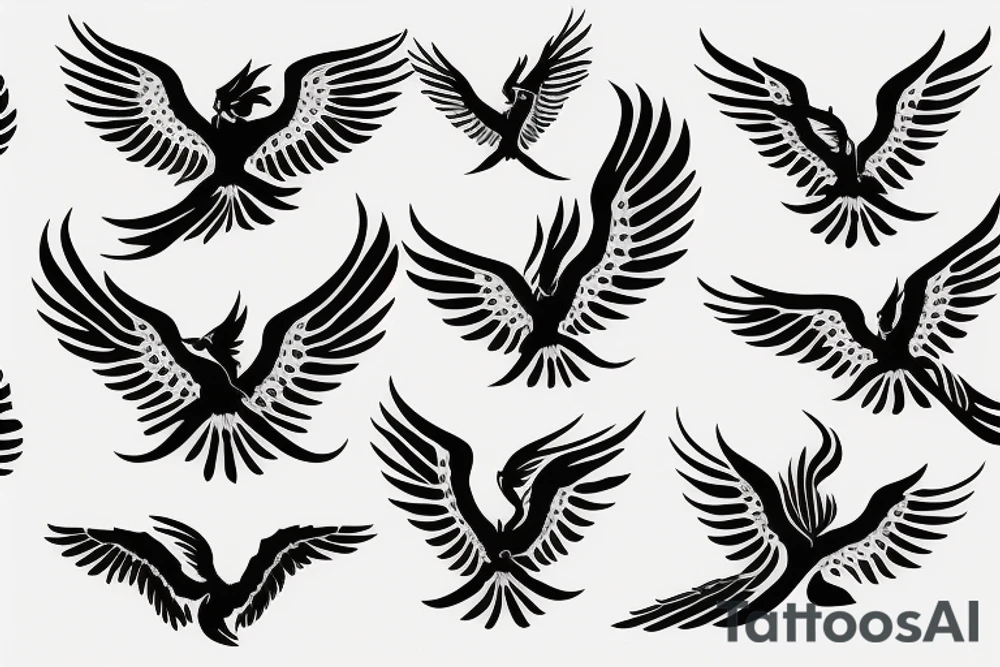 phoenix flying tattoo idea