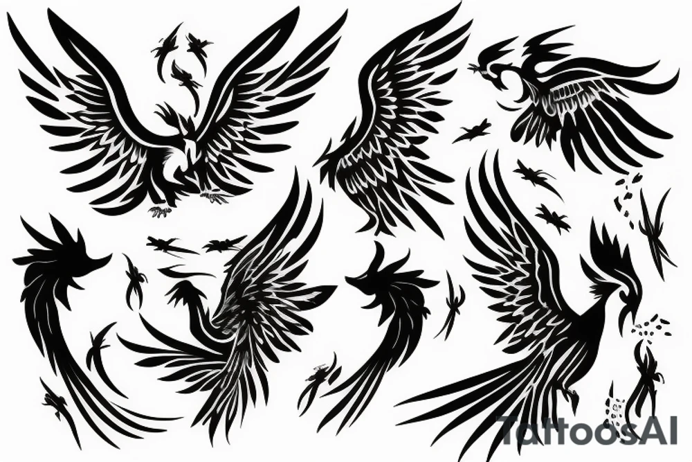 phoenix flying tattoo idea